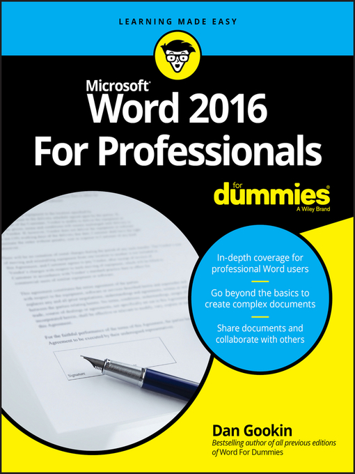 Title details for Word 2016 For Professionals For Dummies by Dan Gookin - Available